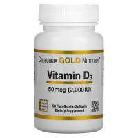 Витамин Д3 50 мкг (2000 МЕ) California Gold Nutrition, 90 капс