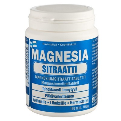 Магния цитрат  100 мг Magnesia Sitraatti, 160 таб